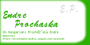 endre prochaska business card